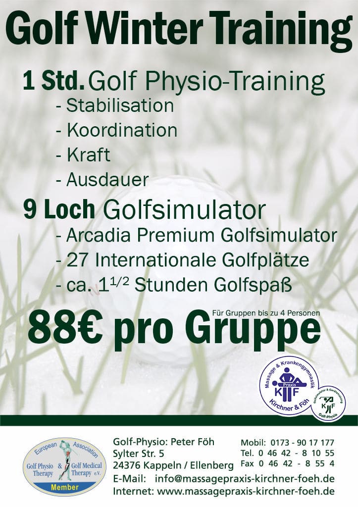 Angebot Golf Winter Training vom Golfphysiotherapeuten